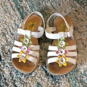 Sz 7 floral palm tree Rachel shoes sandals